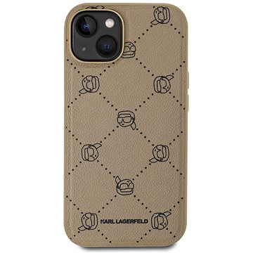 

Karl Lagerfeld PU Karl Heads Pattern MagSafe Zadní Kryt pro iPhone 14 Beige