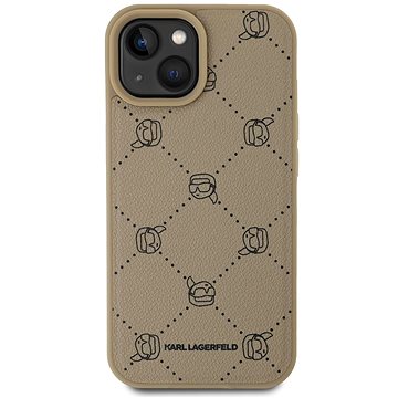 

Karl Lagerfeld PU Karl Heads Pattern MagSafe Zadní Kryt pro iPhone 15 Beige