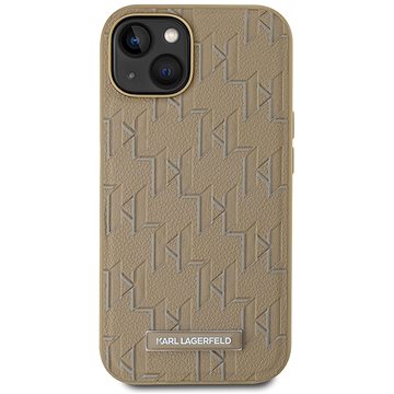 

Karl Lagerfeld PU Leather Monogram Metal Logo MagSafe Zadní Kryt pro iPhone 14 Beige