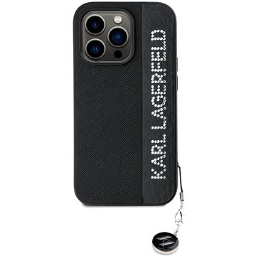 

Karl Lagerfeld PU Saffiano Rhinestone Charm Zadní Kryt pro iPhone 14 Pro Max Black