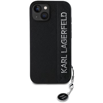 

Karl Lagerfeld PU Saffiano Rhinestone Charm Zadní Kryt pro iPhone 15 Black