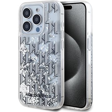 

Karl Lagerfeld Liquid Glitter Monogram Gradient Zadní Kryt pro iPhone 15 Pro White