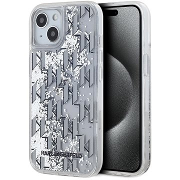 

Karl Lagerfeld Liquid Glitter Monogram Gradient Zadní Kryt pro iPhone 15 White