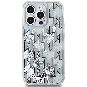 

Karl Lagerfeld Liquid Glitter Monogram Gradient Zadní Kryt pro iPhone 14 Pro Max White