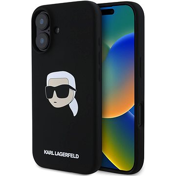 

Karl Lagerfeld Liquid Silicone Karl Head MagSafe Zadní Kryt pro iPhone 16 Black