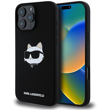 

Karl Lagerfeld Liquid Silicone Choupette Head MagSafe Zadní Kryt pro iPhone 16 Pro Max Black