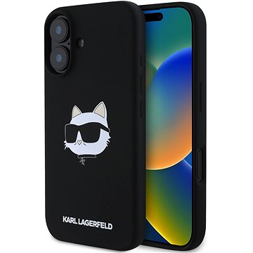 

Karl Lagerfeld Liquid Silicone Choupette Head MagSafe Zadní Kryt pro iPhone 16 Black