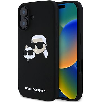 

Karl Lagerfeld Liquid Silicone Double Heads MagSafe Zadní Kryt pro iPhone 16 Black