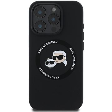 

Karl Lagerfeld Liquid Silicone K&CH Heads MagSafe Zadní Kryt pro iPhone 16 Pro Black