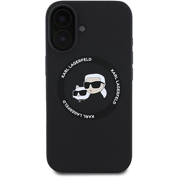 

Karl Lagerfeld Liquid Silicone K&CH Heads MagSafe Zadní Kryt pro iPhone 16 Black