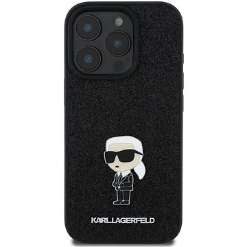 

Karl Lagerfeld Fixed Glitter Metal Ikonik Zadní Kryt pro iPhone 16 Pro Max Black