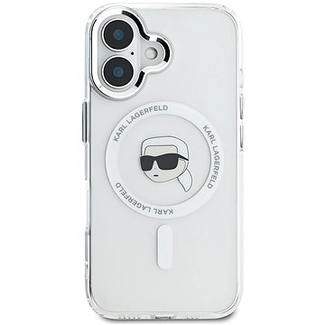 

Karl Lagerfeld IML Karl Head Metal Frame MagSafe Zadní Kryt pro iPhone 16 Transparent