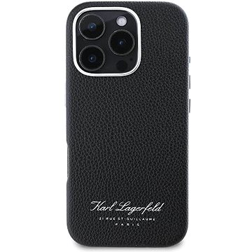 

Karl Lagerfeld Grained PU Hotel RSG Zadní Kryt pro iPhone 16 Pro Black