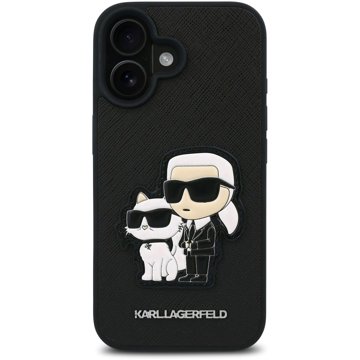 

Karl Lagerfeld PU Saffiano Karl and Choupette Zadní Kryt pro iPhone 16 Black