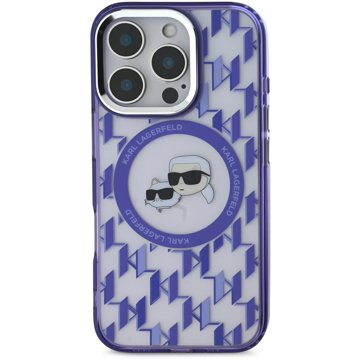 

Karl Lagerfeld IML Monogram K&CH Heads MagSafe Zadní Kryt pro iPhone 16 Pro Purple