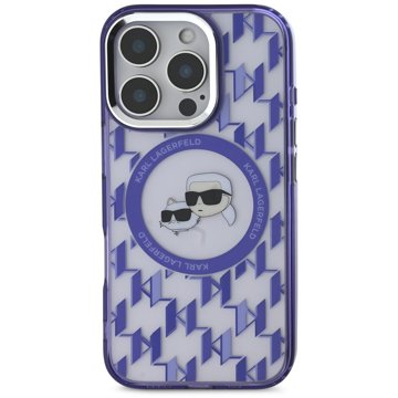 

Karl Lagerfeld IML Monogram K&CH Heads MagSafe Zadní Kryt pro iPhone 16 Pro Max Purple