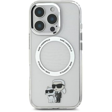 

Karl Lagerfeld IML Karl and Choupette MagSafe Zadní Kryt pro iPhone 16 Pro Transparent