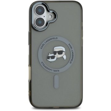 

Karl Lagerfeld IML K&CH Heads Metal Frame MagSafe Zadní Kryt pro iPhone 16 Black
