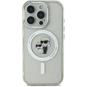 

Karl Lagerfeld IML Glitter Karl and Choupette MagSafe Zadní Kryt pro iPhone 16 Pro Transparent
