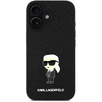 

Karl Lagerfeld Fixed Glitter Metal Ikonik Zadní Kryt pro iPhone 16 Black