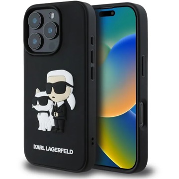 

Karl Lagerfeld PU Saffiano Karl and Choupette Zadní Kryt pro iPhone 15 Pro Max Black
