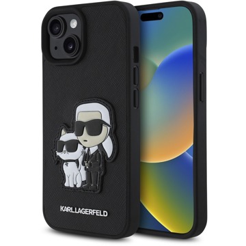 

Karl Lagerfeld PU Saffiano Karl and Choupette Zadní Kryt pro iPhone 15 Black