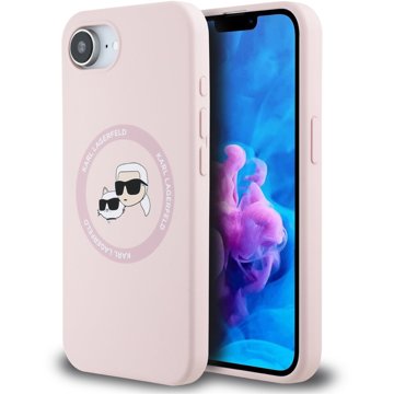 

Karl Lagerfeld Liquid Silicone K&CH Heads MagSafe Zadní Kryt pro iPhone 16e Pink