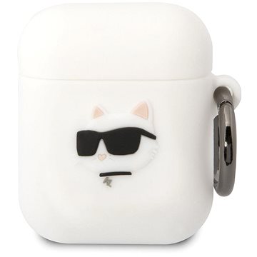 

Karl Lagerfeld 3D Logo NFT Choupette Head Silikonové Pouzdro pro Airpods 1/2 White