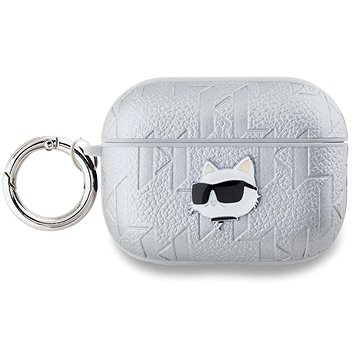 

Karl Lagerfeld PU Embossed Choupette Head Pouzdro pro AirPods Pro 2 Silver