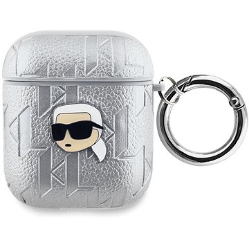 

Karl Lagerfeld PU Embossed Karl Head Pouzdro pro AirPods 1/2 Silver