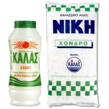 

KALAS LIGHT Jemná mořská sůl 375 g, obsahuje o 51 % méně soli + NIKI Hrubá jodizovaná 1 kg