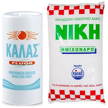 

KALAS FLUOR Jemná fluorovaná jodovaná mořská sůl 250 g + NIKI Polohrubá jodizovaná 1 kg