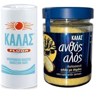 

KALAS FLUOR Jemná fluorovaná jodovaná mořská sůl 250 g + Květinová s citronem 300 g