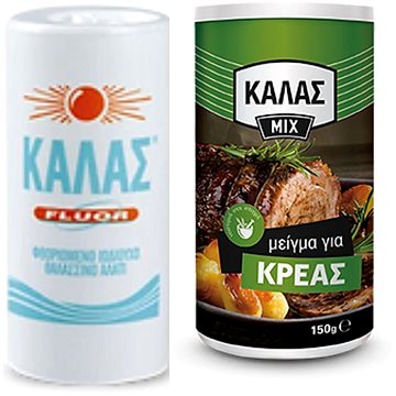 

KALAS FLUOR Jemná fluorovaná jodovaná mořská sůl 250 g + směs na maso 150 g
