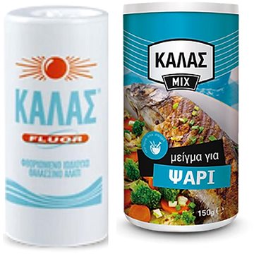 

KALAS FLUOR Jemná fluorovaná jodovaná mořská sůl 250 g + směs na ryby 150 g