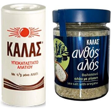 

KALAS Jemná 250 g, obsahuje jen 1 / 3 soli + Květinová s oregánem 300 g