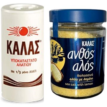 

KALAS Jemná 250 g, obsahuje jen 1 / 3 soli + Květinová s citronem 300 g
