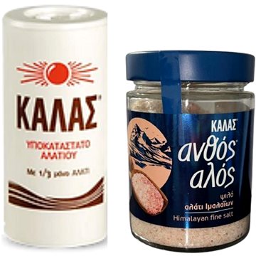 

KALAS Jemná 250 g, obsahuje jen 1 / 3 soli + Himalájská jemná sůl 300 g