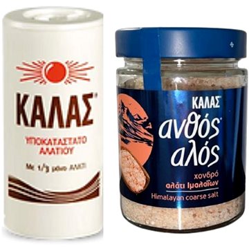 

KALAS Jemná 250 g, obsahuje jen 1 / 3 soli + Himalájská hrubá sůl 300 g