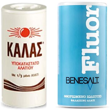 

KALAS Jemná 250 g, obsahuje jen 1 / 3 soli + BENESŮL Fluoridovaná jodizovaná 250 g