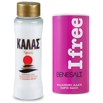 

KALAS mořská sůl GOLDEN Jemná 500 g + BENESŮL mořská sůl bez jodu 250 g