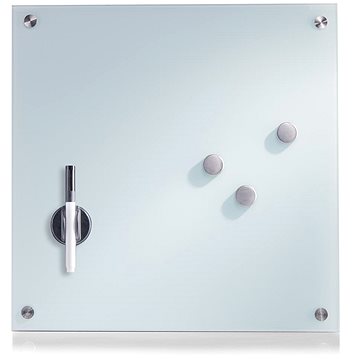 

ZELLER Tabule/nástěnka na poznámky, magnetická, skleněná, bílá, 40 × 40 cm