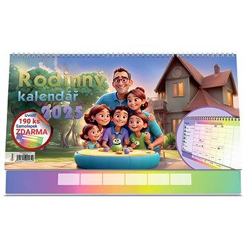 

Vikpap Stolní rodinný kalendář se samolepkami 2025, 30 × 15 cm