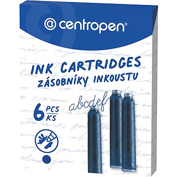 CENTROPEN inkoustová, zmizíkovatelná, modrá - balení 6 ks