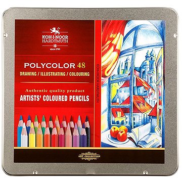 KOH-I-NOOR POLYCOLOR 3826/48 umělecké, v plechovém pouzdře, 48 barev