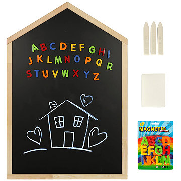 KIK Magnetická a křídová tabule ve tvaru domečku, 92 × 62 cm