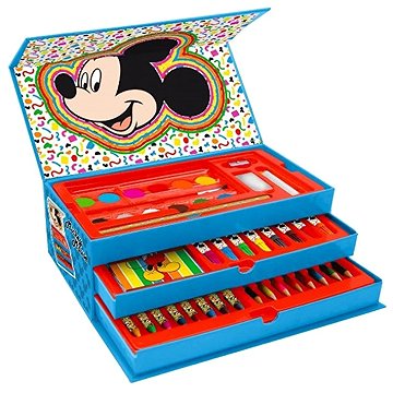 TOYCOMPANY Mickey Mouse kufřík na kreslení 52 ks