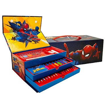 TOYCOMPANY Spiderman kufřík na kreslení 52 ks