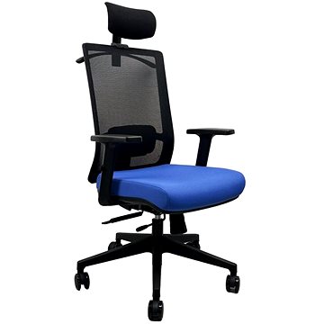 

OFFICE MORE Kancelářská židle DVIS modrá s podhlavníkem