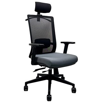 

OFFICE MORE Kancelářská židle DVIS antracit s podhlavníkem